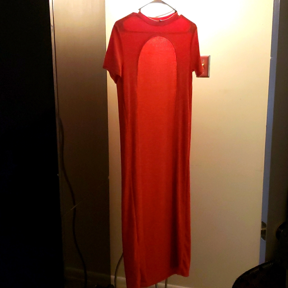 Women's Open front, ankle length shirt
